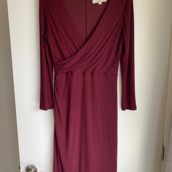 Red Faux Wrap Dress from LOFT - Picture 2 of 6